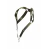 MOB Eroticwear Harnais élastique et Cockring Straight Back Vert Kaki